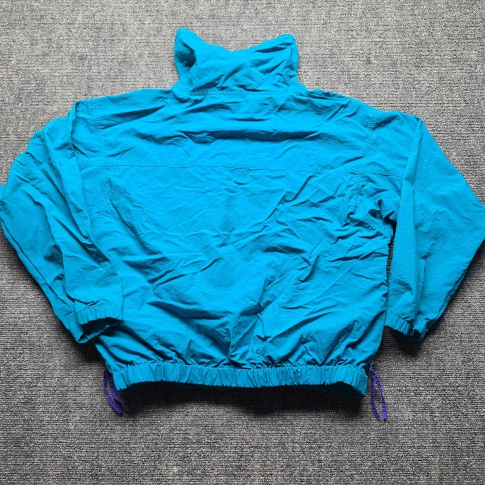 Vintage 90s Columbia Radial Sleeve Pullover Windbreaker Womens L Teal Purple